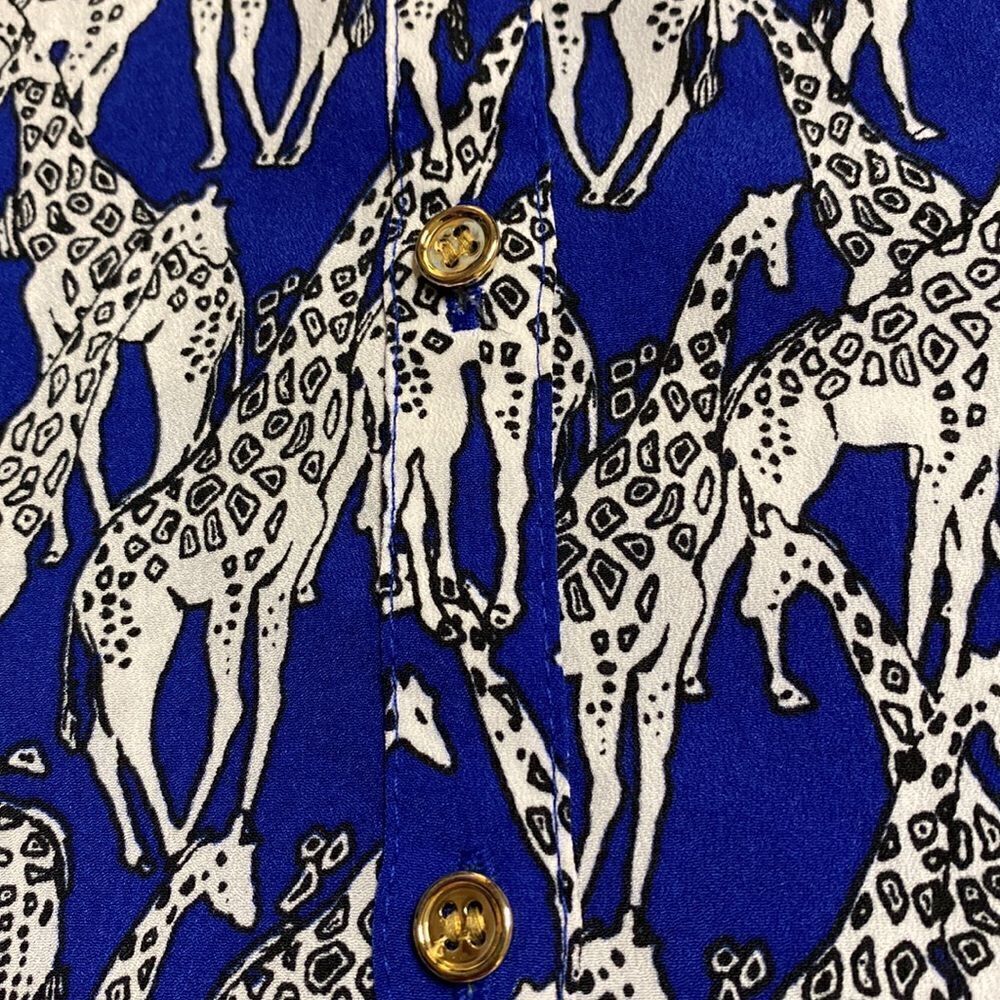 CHARTER CLUB Giraffe Print Safari Petite Blouse - Picture 5 of 8